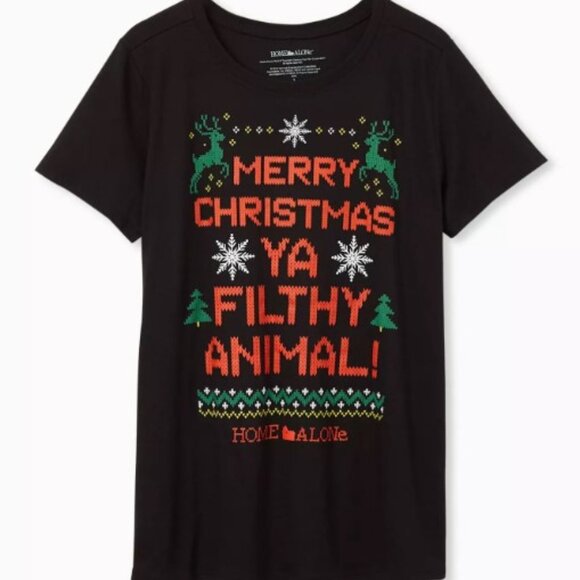 Torrid EUC Size 4 Home Alone Slim Fit Crew Tee - Black - Picture 1 of 9